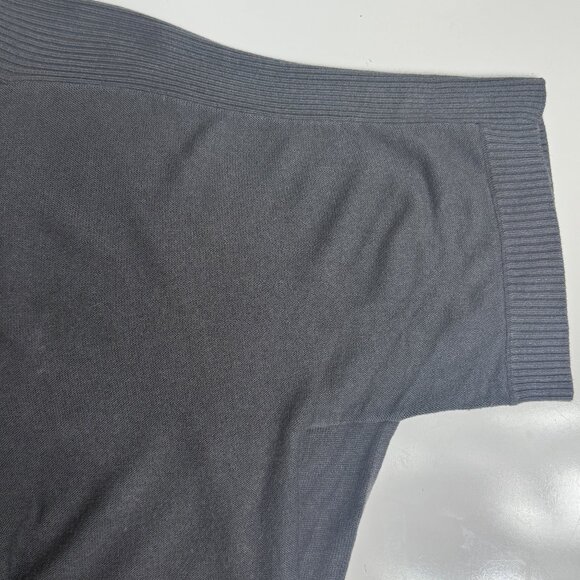 Lululemon Be At Ease Poncho Womens OS Gray Knit High-Low Short Sleeve Sweater - Picture 5 of 7